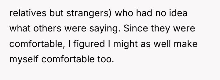 relatives but strangers) who had no idea what others were...