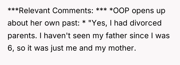 ***Relevant Comments: *** *OOP opens up about her own past:...