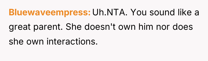 Bluewaveempress Uh.NTA. You sound like a great parent. She doesn't...