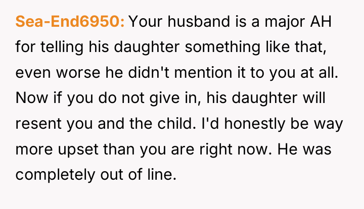 Sea-End6950 Your husband is a major AH for telling his...