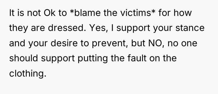 It is not Ok to *blame the victims* for how...
