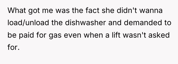 What got me was the fact she didn't wanna load/unload...