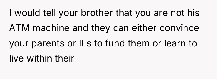 I would tell your brother that you are not his...