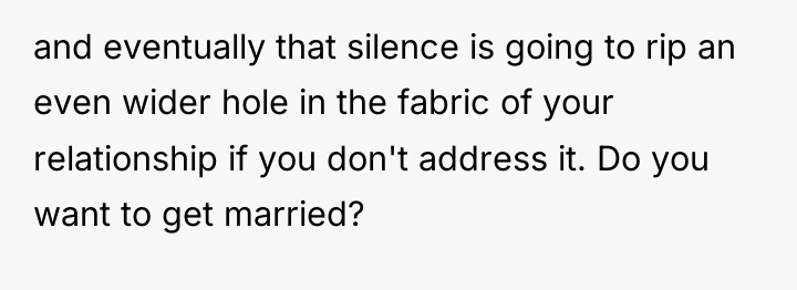 and eventually that silence is going to rip an even...