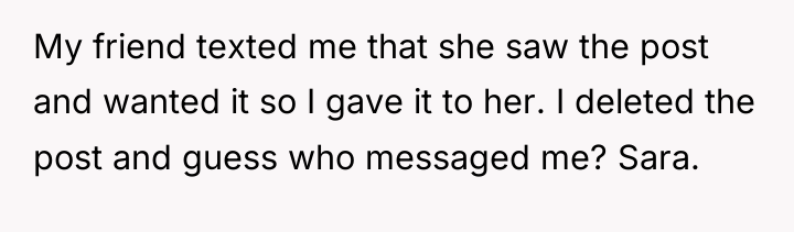 My friend texted me that she saw the post and...