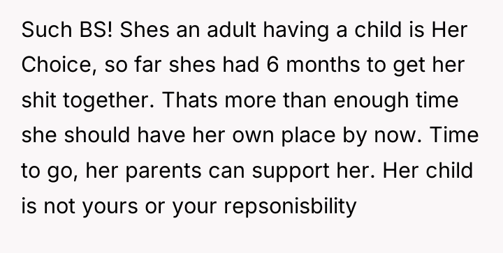 Such BS! Shes an adult having a child is Her...