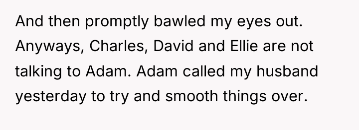 And then promptly bawled my eyes out. Anyways, Charles, David...