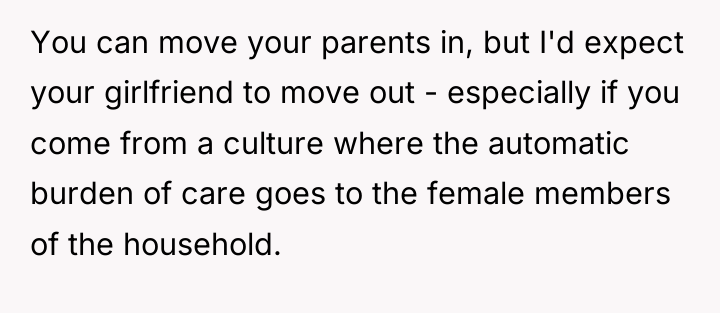 You can move your parents in, but I'd expect your...