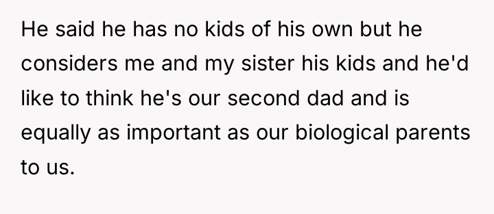 He said he has no kids of his own but...