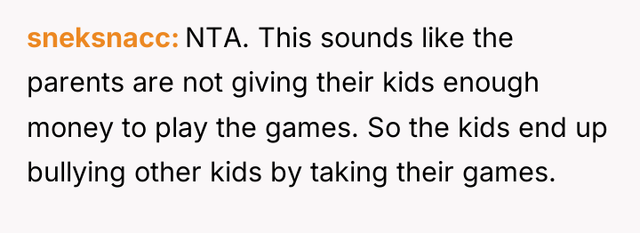 sneksnacc NTA. This sounds like the parents are not giving...