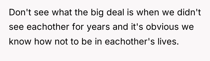 Don't see what the big deal is when we didn't...