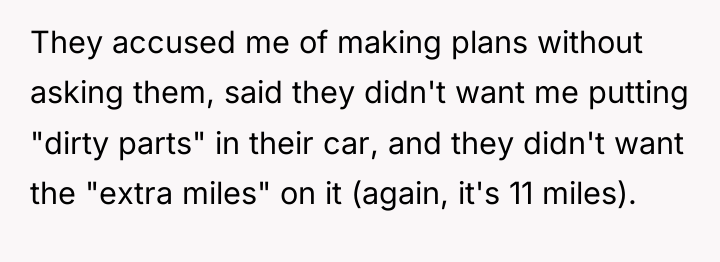 They accused me of making plans without asking them, said...