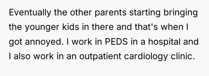 Eventually the other parents starting bringing the younger kids in...