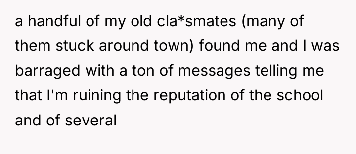 a handful of my old cla*smates (many of them stuck...