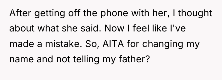 After getting off the phone with her, I thought about...