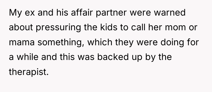 My ex and his affair partner were warned about pressuring...