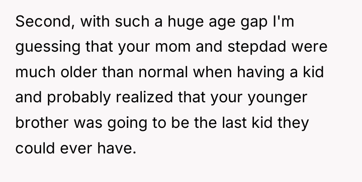 Second, with such a huge age gap I'm guessing that...