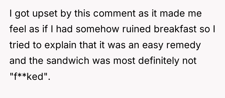 I got upset by this comment as it made me...
