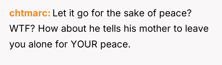 chtmarc Let it go for the sake of peace? WTF?...
