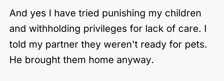 And yes I have tried punishing my children and withholding...