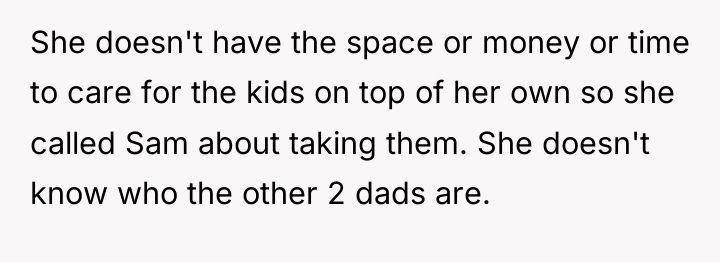 She doesn't have the space or money or time to...