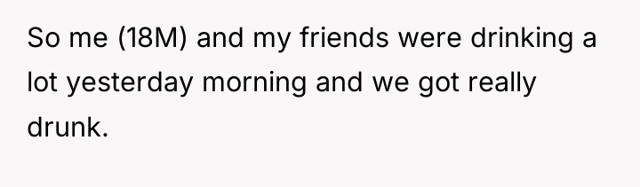 So me (18M) and my friends were drinking a lot...