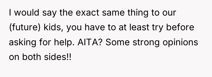 I would say the exact same thing to our (future)...