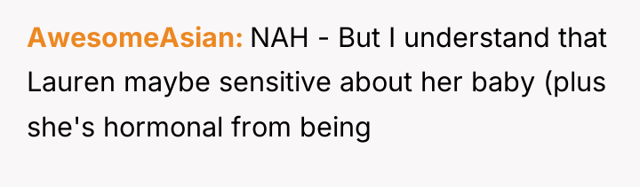 AwesomeAsian NAH - But I understand that Lauren maybe sensitive...