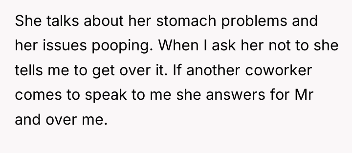 She talks about her stomach problems and her issues pooping....
