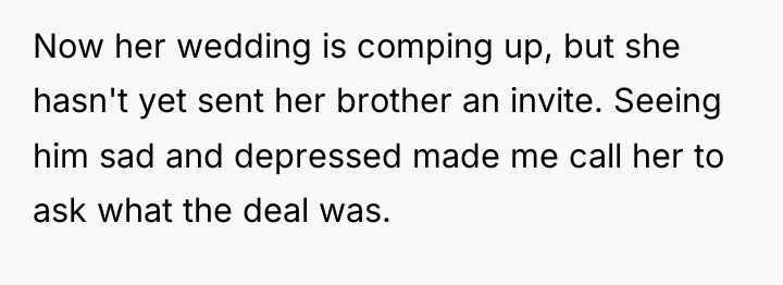 Now her wedding is comping up, but she hasn't yet...