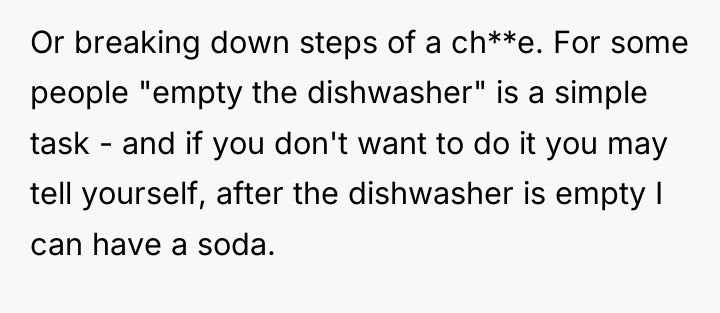 Or breaking down steps of a ch**e. For some people...
