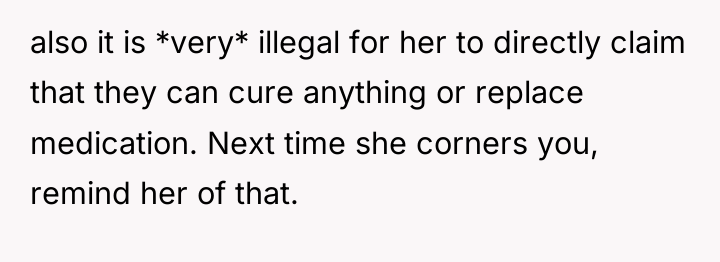 also it is *very* illegal for her to directly claim...