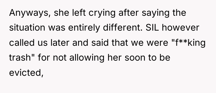 Anyways, she left crying after saying the situation was entirely...