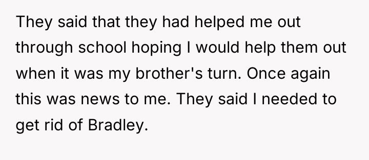 They said that they had helped me out through school...
