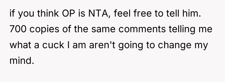 if you think OP is NTA, feel free to tell...