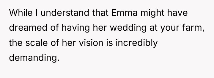 While I understand that Emma might have dreamed of having...
