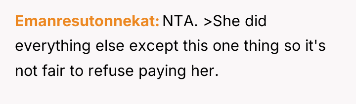 Emanresutonnekat NTA. >She did everything else except this one thing...