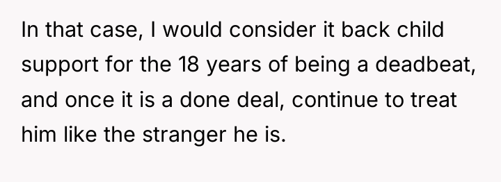 In that case, I would consider it back child support...