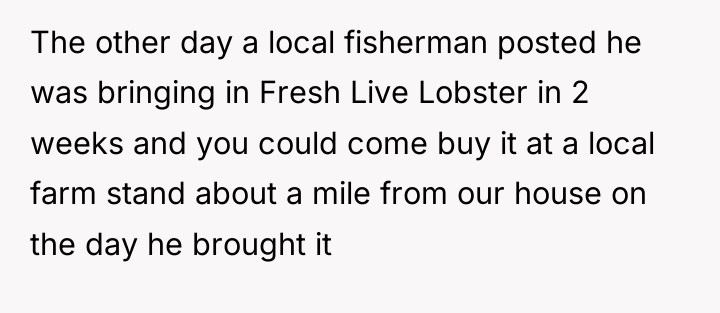 The other day a local fisherman posted he was bringing...