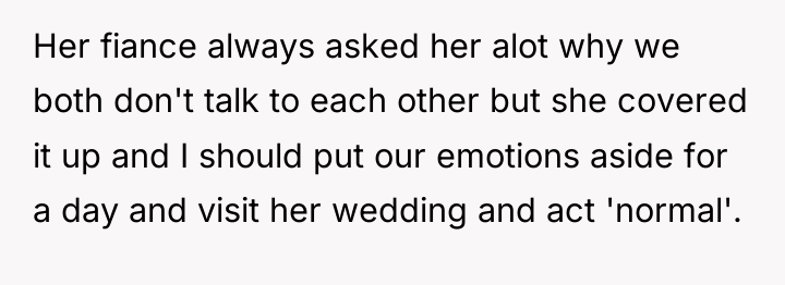 Her fiance always asked her alot why we both don't...