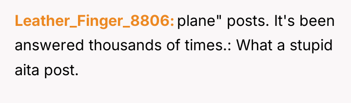 Leather_Finger_8806 plane" posts. It's been answered thousands of times.: What...