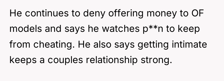 He continues to deny offering money to OF models and...