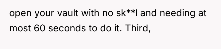 open your vault with no sk**l and needing at most...
