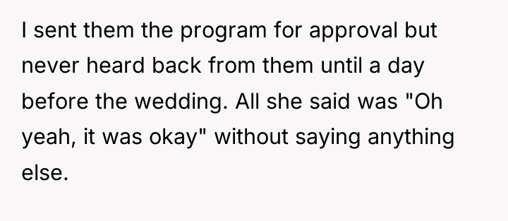 I sent them the program for approval but never heard...