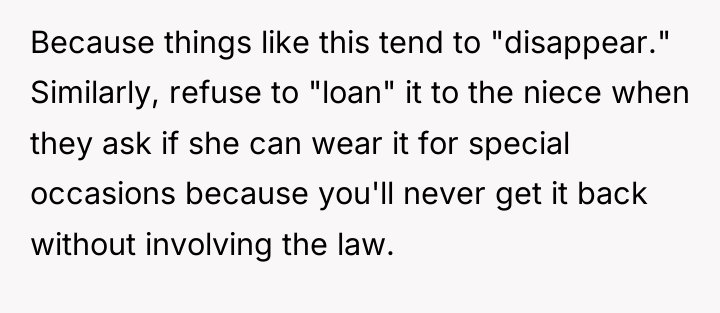 Because things like this tend to "disappear." Similarly, refuse to...