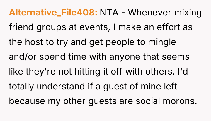 Alternative_File408 NTA - Whenever mixing friend groups at events, I...