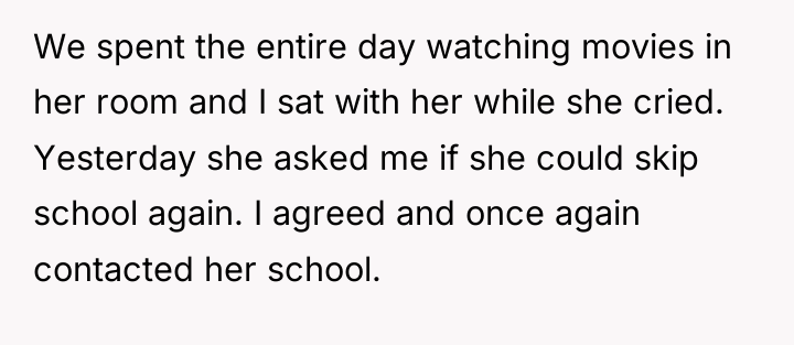 We spent the entire day watching movies in her room...