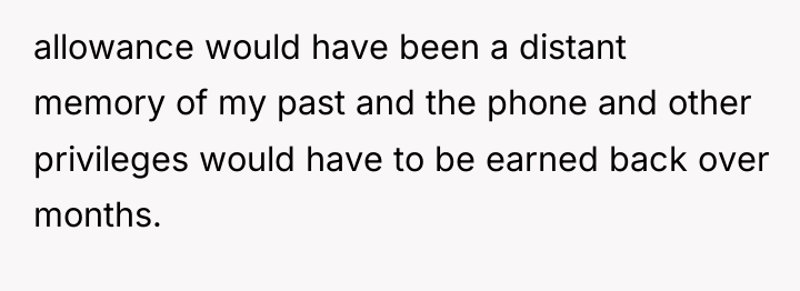 allowance would have been a distant memory of my past...