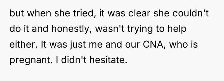 but when she tried, it was clear she couldn't do...