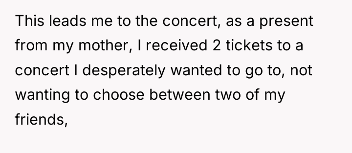 This leads me to the concert, as a present from...